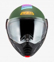 NZI Minimod Duo Rainbow Matt Green Modular Helmet
