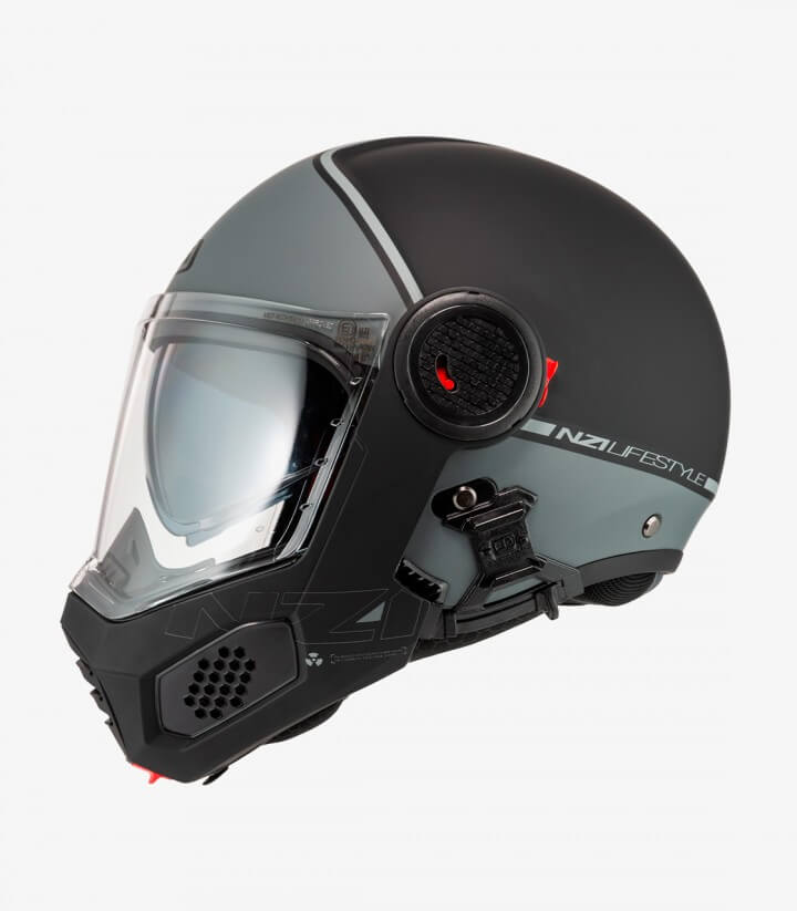 Casco Modular NZI Minimod Duo Smart Negro y Antracita Mate