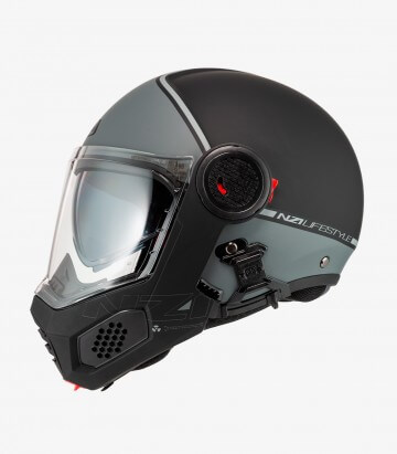 Klapphelm NZI Minimod Duo Smart Schwarz und Mattanthrazit
