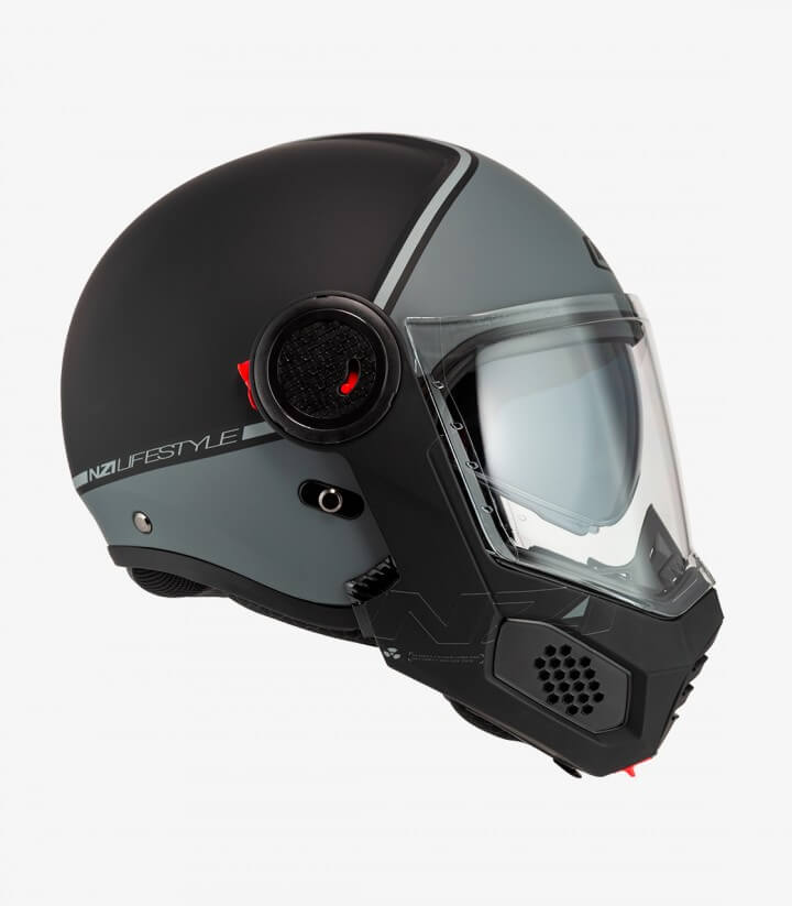 Casco Modular NZI Minimod Duo Smart Negro y Antracita Mate