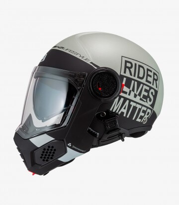 Klapphelm NZI Minimod Duo Involt Grau und Mattschwarz