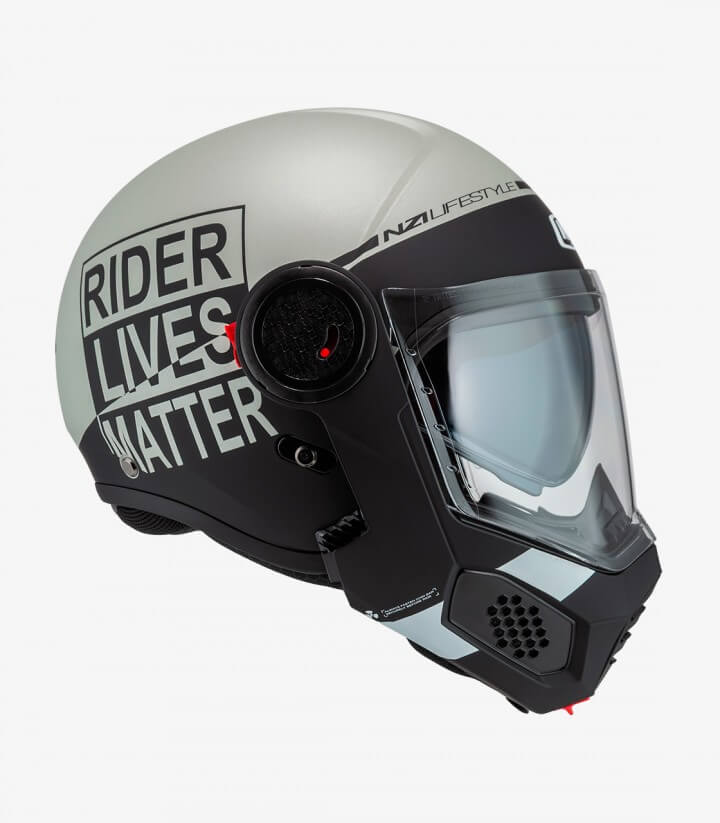 NZI Minimod Duo Involt Matt Grey and Black Modular Helmet