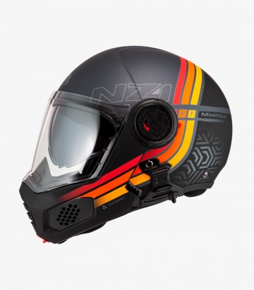 Casco Modular NZI Minimod Duo Watson Negro y Rojo