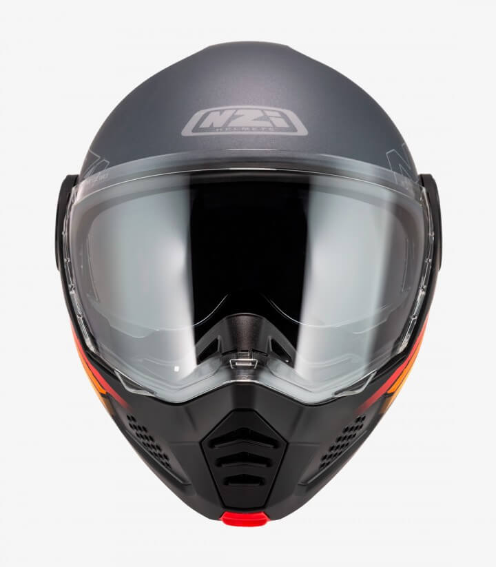Casco Modular NZI Minimod Duo Watson Negro y Rojo