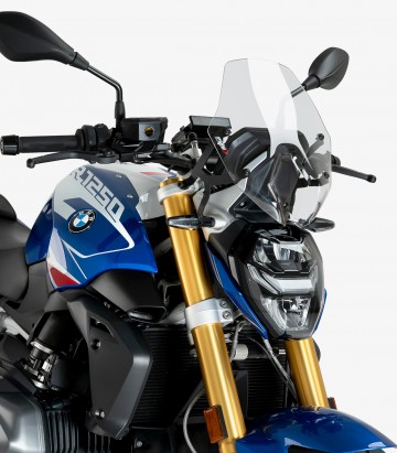 BMW R1250R (23-25) without OEM BMW bracket Puig New Generation Sport Transparent Windshield 22299W
