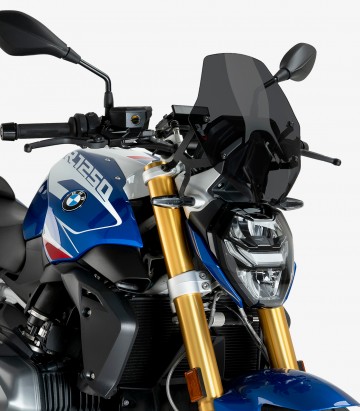BMW R1250R (23-25) without OEM BMW bracket Puig New Generation Sport Dark smoked Windshield 22299F