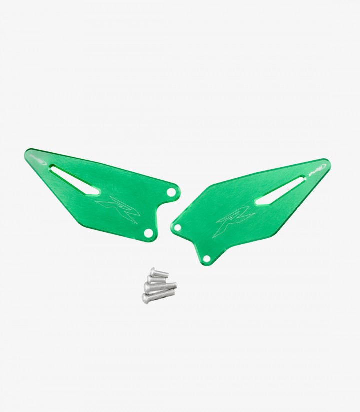 Puig Heel Plates Green for Kawasaki ZX-6R Ninja (25) 22008V