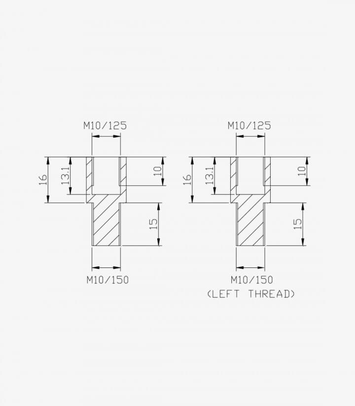 Mirror adapter 9271N from Puig right side