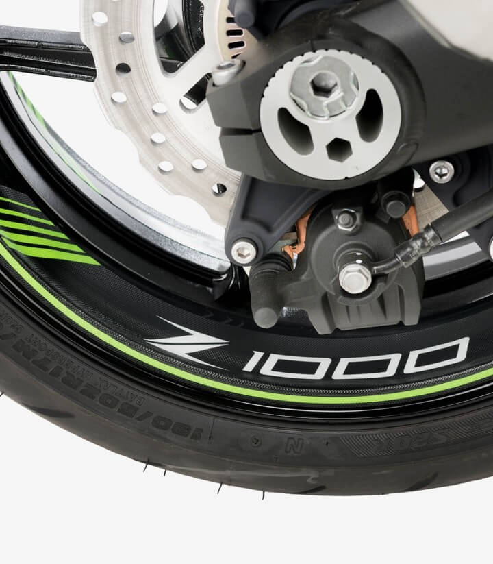 Tiras de llantas Kawasaki Z1000 especiales de Puig color Verde