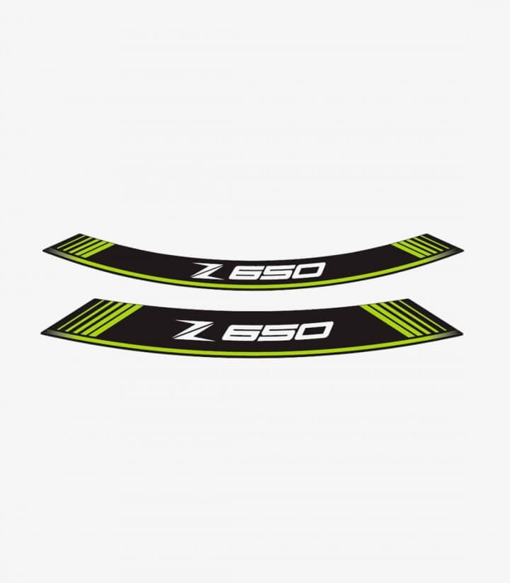 Tiras de llantas Kawasaki Z650 especiales de Puig color Verde