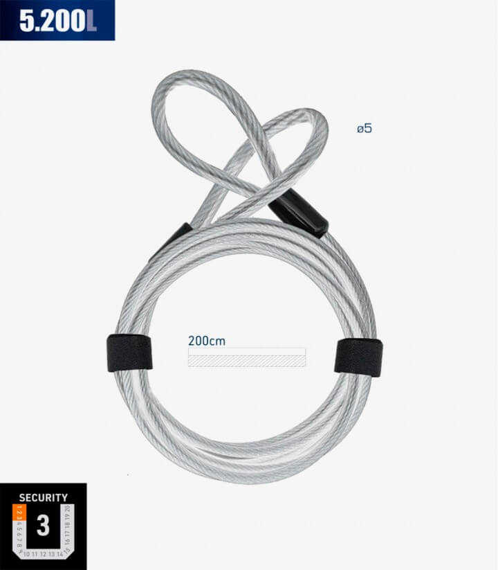 Antirrobo Cable Urban 5.200L de 200cm
