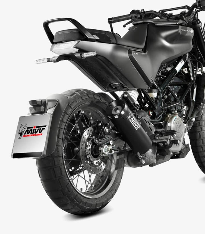 MIVV HR-1 Auspuff Schwarz für Husqvarna Svartpilen 125 (21-23) HU.005.LH1BA