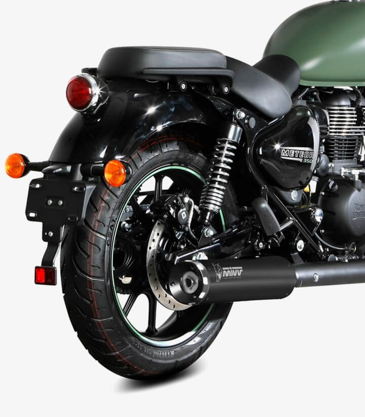 MIVV HR-1 Auspuff Schwarz für Royal Enfield Beverly 400 (21-24), Meteor 350 (21-24) RE.004.LH1BA