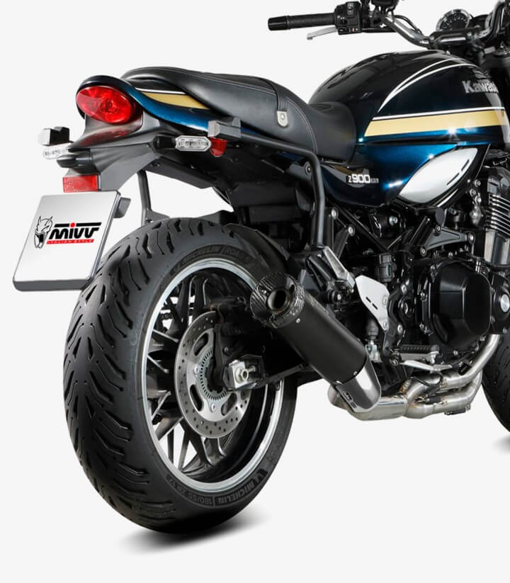 MIVV HR-1 Auspuff Schwarz für Kawasaki Z 900 RS (18-25) K.046.LH1BC