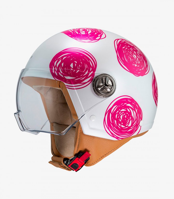 Casco Jet NZI Zeta 2 ARP Ovillo Blanco y Rosa