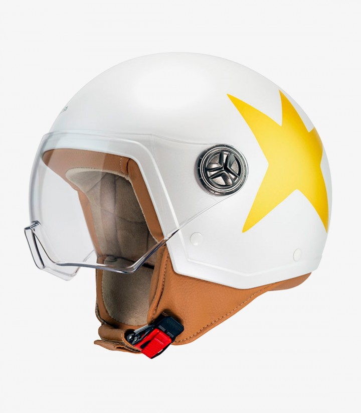 Casco Jet NZI Zeta 2 ARP Constelación Amarillo y Blanco Mate