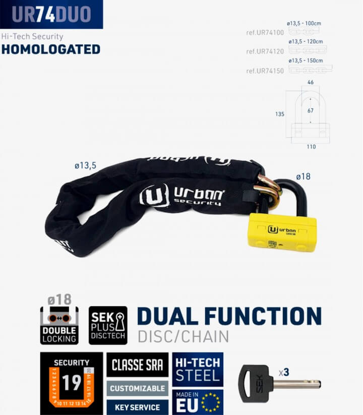 Urban UR74 13,5mm chain + U-Lock