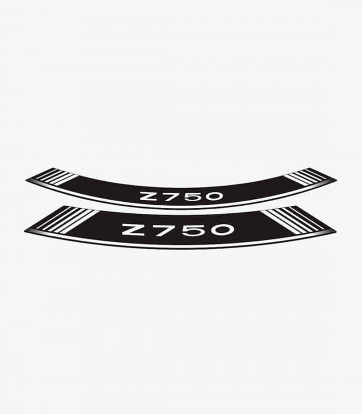 Spezielle Felgenrandaufkleber Kawasaki Z750 Puig 5545B Weiß