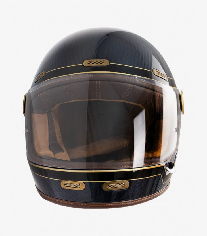 Casco Integral By City Roadster III Carbono Azul Dorado