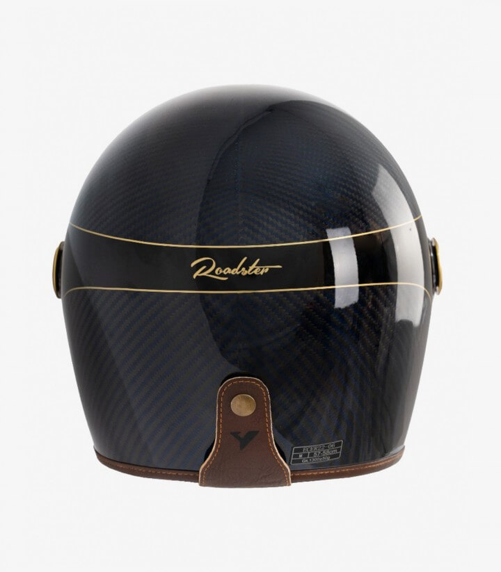 Casco Integral By City Roadster III Carbono Azul Dorado