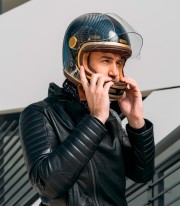 Full-Face Helmet By City Roadster III Golden Blue Carbon