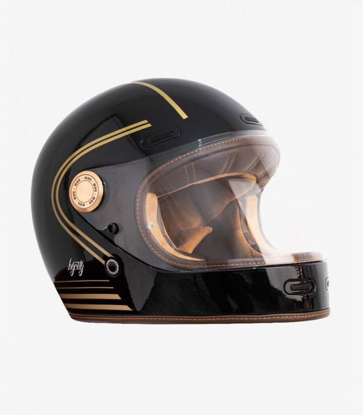 Casco Integral By City Roadster III Negro Dorado