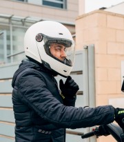 By City 90 Degrees Full-Face Helmet Pearl White