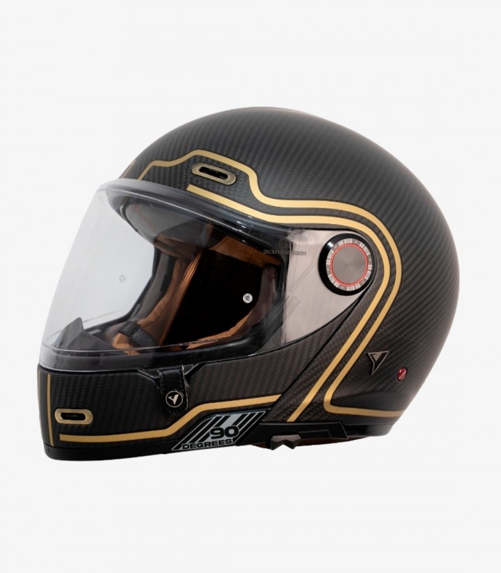 By City 90 Degrees Full-Face Helmet Gold Carbon