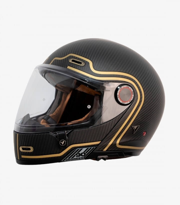 Casco Integral By City 90 Degrees Carbono Dorado