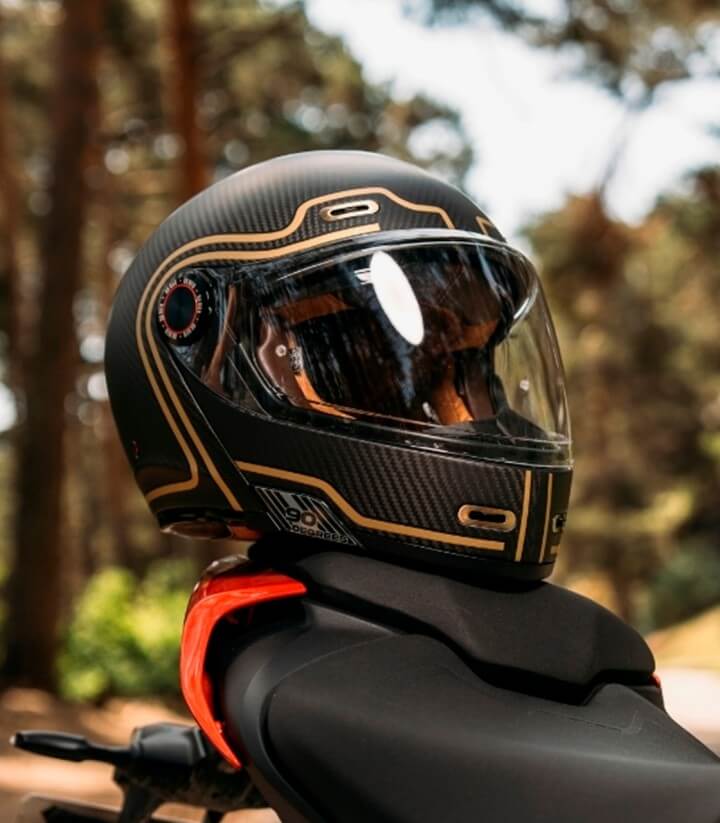 Casco Integral By City 90 Degrees Carbono Dorado