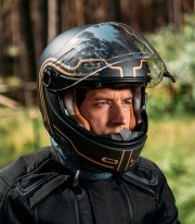 By City 90 Degrees Full-Face Helmet Gold Carbon
