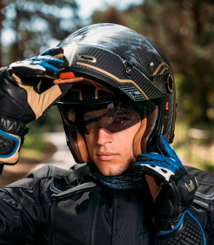Casco Integral By City 90 Degrees Carbono Dorado