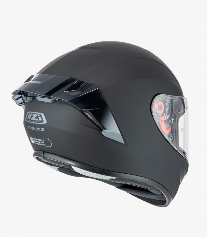 NZI Trendy 3 Stream Matte Black Full Face Helmet