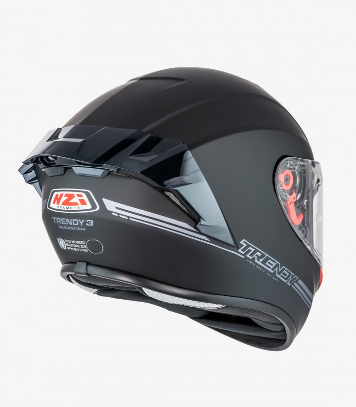 Casco Integral NZI Trendy 3 Stream Solid Nouveau Negro Mate