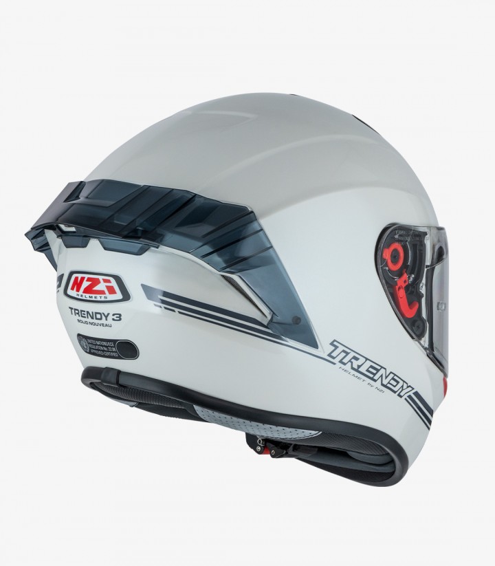 NZI Trendy 3 Stream Solid Nouveau White Full Face Helmet