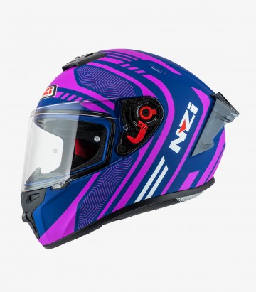 NZI Trendy 3 Stream Connected Pink & Blue Full Face Helmet