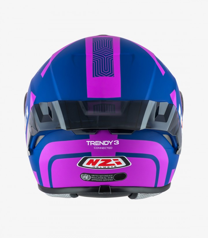 Integralhelm NZI Trendy 3 Stream Connected Blau und Rosa