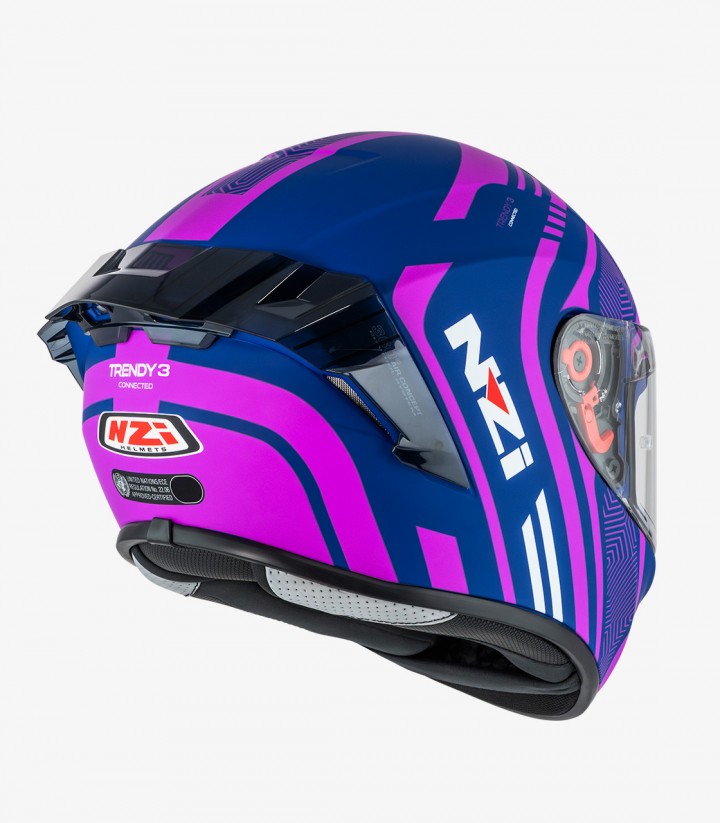 Integralhelm NZI Trendy 3 Stream Connected Blau und Rosa
