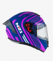 NZI Trendy 3 Stream Connected Pink & Blue Full Face Helmet