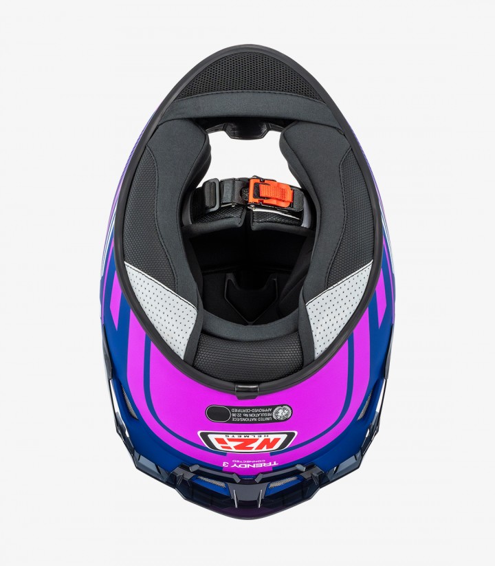 Casco Integral NZI Trendy 3 Stream Connected Azul y Rosa