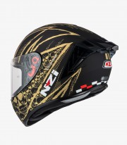 NZI Trendy 3 Stream Flag Black & Gold Full Face Helmet