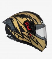 NZI Trendy 3 Stream Flag Black & Gold Full Face Helmet