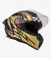 NZI Trendy 3 Stream Flag Black & Gold Full Face Helmet