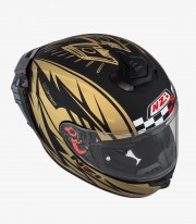 NZI Trendy 3 Stream Flag Black & Gold Full Face Helmet