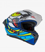 NZI Trendy 3 Stream Ocelo White & Blue Full Face Helmet