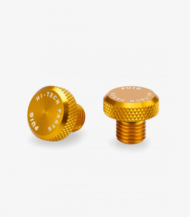 Puig Mirror Thread Cap Gold 21804O for several models of Honda, Husqvarna, Kawasaki, KOVE, Triumph y Yamaha