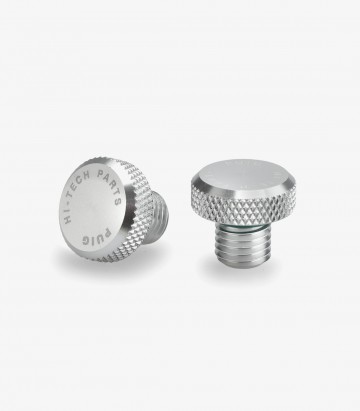Tapón Embellecedor Rosca Retrovisor Puig Plata 21804P para varios modelos de Honda, Husqvarna, Kawasaki, KOVE, Triumph y Yamaha