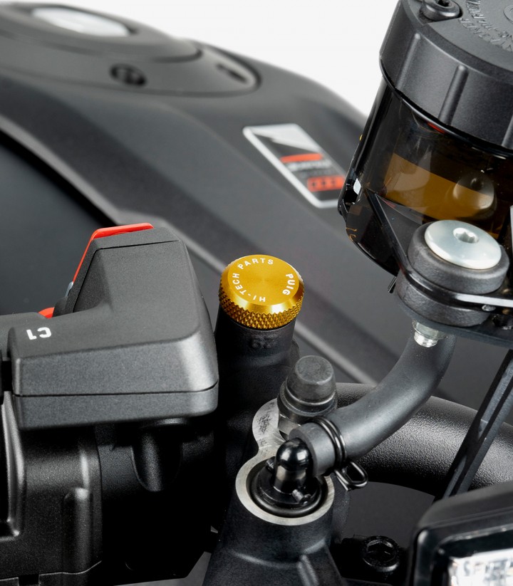 Puig Mirror Thread Cap Gold 21808O for several models of Benelli, Honda, Kawasaki, KTM, Suzuki y Triumph