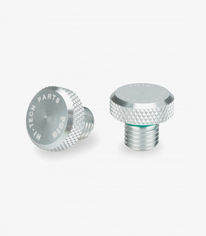 Puig Mirror Thread Cap Silver 21808P for several models of Benelli, Honda, Kawasaki, KTM, Suzuki y Triumph