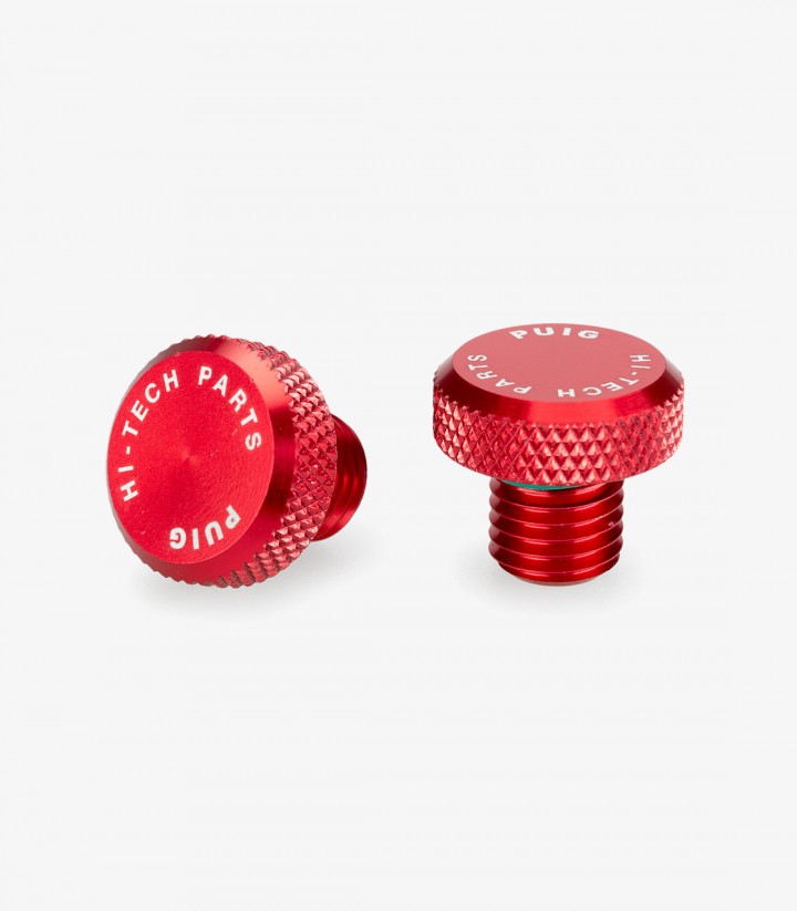 Tapón Embellecedor Rosca Retrovisor Puig Rojo 21808R para varios modelos de Benelli, Honda, Kawasaki, KTM, Suzuki y Triumph